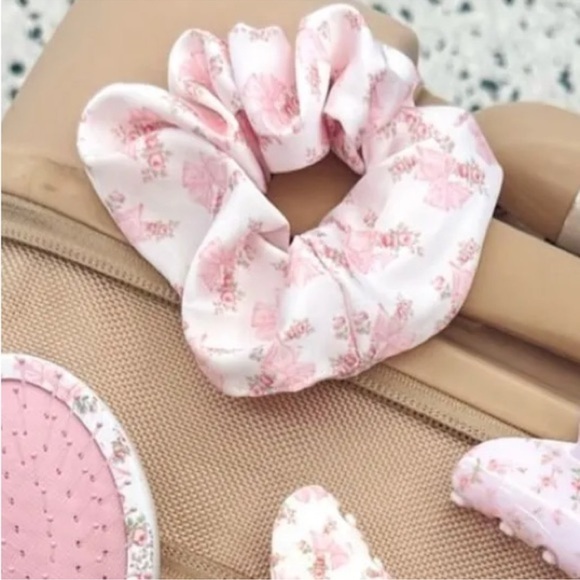 goody x love shack fancy Accessories - Love Shack Fancy x Goody Pink Floral Satin Scrunchie - Hair Accessory